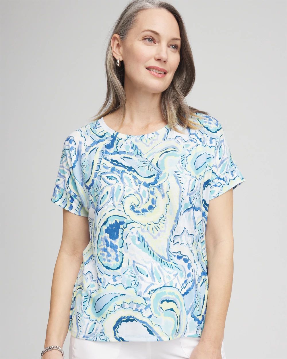chico Zenergy® Paisley Drop Shoulder Tee | Chico's